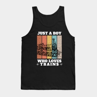 Kids Train Birthday Just a boy who loves Trains Tank Top